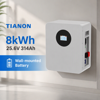 Batterie de stockage solaire LiFePO4 Tianon T002 murale 8 kWh pour maison entière, hybride/hors réseau, avec écran tactile intelligent