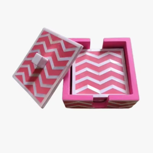 Assiette à thé en incrustation d'os de qualité supérieure avec ensemble de sous-verres ensemble décoratif artisanal pour café, thé et présentation de table élégante - Product Image 1