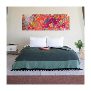 Diamond Turkish Navy Color Colección moderna Toalla de lino tejida 50% Algodón 50% Reciclado Ecológico Portátil Pestemal Hammam - Product Image 5