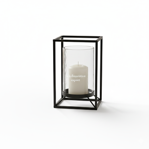 Modern Customized Eco-Friendly Cage Hurricane Lantern <b>Black</b> Square Iron Frame <b>Candle</b> <b>Holder</b> Home Wedding Centerpiece Tealight - Product Image 5