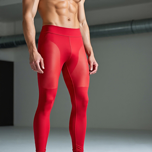 Leggings en maille transparente pour hommes Voir à travers le sommeil Taille élastique Pantalon transparent sexy Collants en maille transparente Leggings pour hommes - Product Image 3