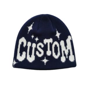 Gorro de Lana con Logotipo Personalizado, Estilo Deportivo, Negro, Tejido, con Bordado, Gorro de Mohair con Puño, Diseño con Patrón Impreso - Product Image 6