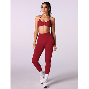high waist fitness yoga sets seamless <b>bra</b> leggings stretch breathable women workout wear - Product Image 4
