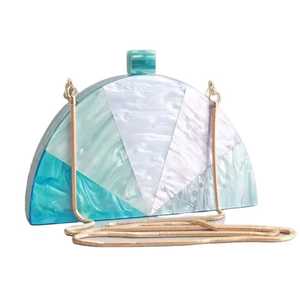 D-Shape Epoxy Resin Woman Clutch Imitation Pearl Gold Plated Luxury <b>Butterfly</b> Solid Charm Clutch Complete Set Women's Wedding - Product Image 4