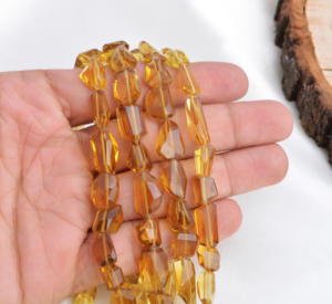 สร้อยคอพลอยธรรมชาติ ฮันนี่ควอตซ์ ทรงเหลี่ยม 16 นิ้ว สำหรับทำเครื่องประดับชั้นดี - Product Image 6