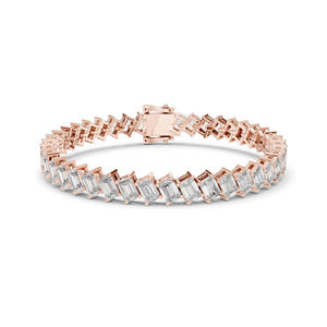 7.52 CT Lab Grown Diamond Tennis Bracelet <b>Emerald</b> Cut 18KT, 14KT, 10KT Gold & 925 Silver Rose, Yellow, White Gold Options - Product Image 2