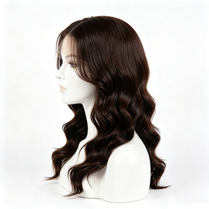13*4 <b>Full</b> <b>Lace</b> Human Hair Water Wave <b>Wig</b> Deep Brown Transparent <b>Lace</b> Pre Plucked Natural Hairline For Women - Product Image 3