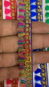 Wholesale Indian Metallic/Glitter Crochet Lace <b>Trim</b> 7mm for Garment Accessories Sewing Dresses Shoes Decorations Embroidered - Product Image 2