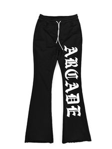 Tissu en coton en gros personnalisé pour pantalon de survêtement à jambe évasée, impression 3D en relief, molleton, survêtement pour hommes, pantalon de survêtement empilé - Product Image 3