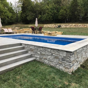 Hôtel Villa de jardin, <span class=keywords><strong>piscine</strong></span> rectangulaire semi-enterrée de luxe, <span class=keywords><strong>piscine</strong></span> en fibre de verre à débordement infini en pierre naturelle avec spa - Product Image 2