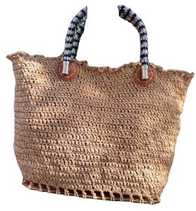 Bolso de Hombro de Paja Tejido a Mano para Mujer, Estilo Moderno, Bolso de Playa de Macramé y Ganchillo - Product Image 1
