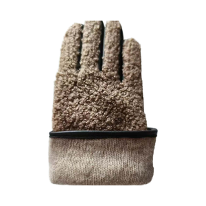 2025/2026 nouveau Design véritable peau de mouton gants en cuir pour femmes marron fausse fourrure de peluche 11 oz manchette droite anti-dérapant écran tactile - Product Image 4