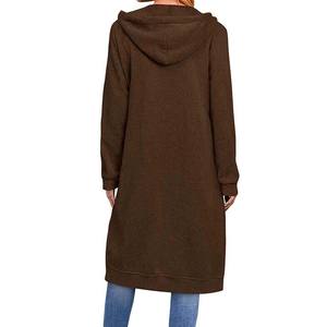 Sudadera con capucha de talla grande para mujer, manga larga, Color sólido, moda Otoño Invierno, abrigo con cremallera, bolsillo, prendas de vestir, Sudadera con capucha - Product Image 6