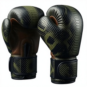 Snake Pattern MMA Boxing <b>Gloves</b> Lightweight Premium PU/Genuine Leather Training & Sparring <b>Gloves</b> with Custom Logo - Product Image 1