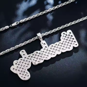 Pendentif lettre religieuse personnalisé en alliage de zinc plaqué or 24 carats breloques religieuses étanches - Product Image 2