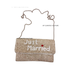 Bolso de fiesta de noche de lujo hecho a mano con cuentas para mujer Cadena de embrague personalizada con función colgante Summery Beach Vibes PARA CENA en la playa - Product Image 3