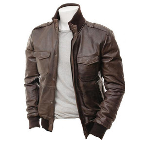 Chaqueta de cuero para hombre de alta calidad, forro de viscosa acolchado, diseño de cremallera, bolsillos interiores y exteriores para invierno - Product Image 6