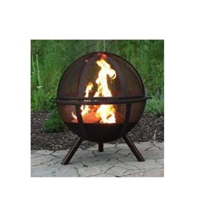 Elegant minimalist black metal <b>fire</b> <b>pit</b> with sleek contemporary finished complementing modern urban outdoor living spaces - Product Image 1