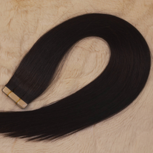 Cuticule alignée 100% naturel vierge indien Remy brut Temple bande de cheveux dans les extensions vierge droite invisible bande fournisseur de cheveux - Product Image 1