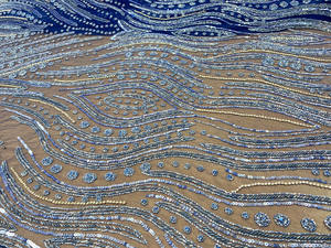 Tela de boda azul de alta moda con cuentas de mano, cristal y lentejuelas, fabricante y proveedor - Product Image 3