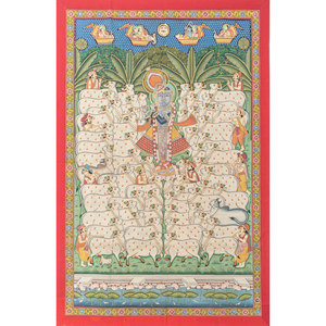 Pichwai Art Ivory Cotton Rope Bohemian Christmas <b>Wall</b> Art & Tapestry for Outdoor <b>Wall</b> <b>Decor</b> - Product Image 1