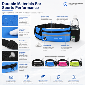 Ceinture de course OEM, sac banane, porte-bouteille, sac de taille réfléchissant et imperméable pour hommes et femmes, ceinture d'hydratation pour marathon et jogging - Product Image 3