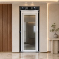 Mini-ascenseur domestique 3 étages en verre, capacité 200-400 kg, sans gaine, pour 1 personne, ascenseur résidentiel pour villa, adapté aux personnes handicapées ou âgées