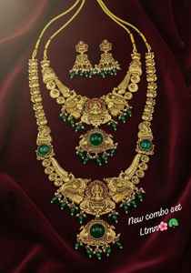 Super Quality Traditional South Indian Temple Bridal Jewelry Set <b>Gold</b> Plated Zircon Wedding Party <b>Antique</b> Goddess Design Ethnic - Product Image 3