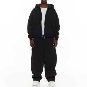 Ensemble 2 pièces pour homme, automne, pantalon de survêtement à jambe droite, sweat à capuche zippé, logo personnalisé unisexe, polaire respirant, streetwear décontracté - Product Image 6