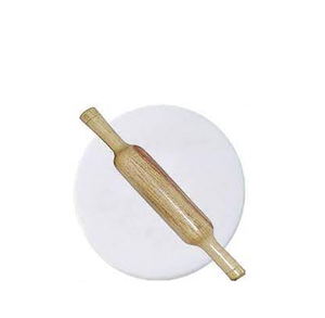 Rouleau à pâtisserie en marbre blanc, planche à pâtisserie, planche à Roti avec manche en bois, bien fait et poli à la main - Product Image 3