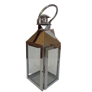 Portavelas de linternas de Metal y vidrio, soporte de vela de Color níquel para decoración de bodas y fiestas, hecho a mano personalizado - Product Image 2