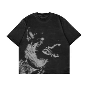 Camiseta de gran tamaño con diseño personalizado para hombre, ropa de calle Vintage con lavado ácido, serigrafiada de algodón 100%, DTG/DTF, de punto para hombre - Product Image 1