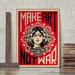 Shepard Fairey 'Haz arte, no guerra!' Impresión Artística Decorativa para Pared con Material de Papel Resistente - Product Image 2