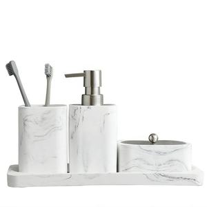 Juego de baño de mármol de aspecto elegante para el baño del hogar, artículo decorativo, tamaño personalizado, redondo con piedra blanca a bajo precio - Product Image 5