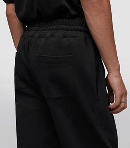 Couleur noire plaine vierge coupe droite jambe large course Jogging polaire survêtement personnalisé ceinture élastique polaire survêtement pour unisexe - Product Image 4