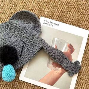 Bonnet tricoté jacquard 100 % coton pour femme, style parent-enfant, motif koala mignon endormi, chaud et protecteur pour les oreilles, automne-hiver - Product Image 4