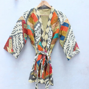 Indien Kantha multicolore fête porter Varsity manteau veste d'hiver Applique coupe travail lettres brodées à la main pour la saison d'hiver - Product Image 1