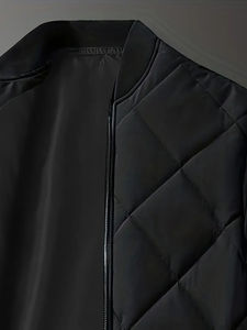 แจ็กเก็ตบอมเบอร์หนังสีดำสำหรับผู้ชายเสื้อแจ็คเก็ตซาฟารีปรับแต่งได้มีซิปปิดผ้ากันน้ำได้สำหรับโยคะ - Product Image 2