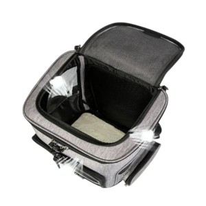 Gray Oxford Pet <b>Backpack</b> Carrier With Mesh Window Zipper Closure For <b>Cats</b> Breathable Design - Product Image 4