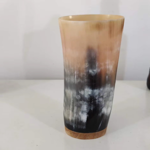 Véritable corne de boeuf verre à liqueur à faible coût inspiré de Noël lisse Viking récipients à boire gobelet à bière poli pour l'artisanat naturel - Product Image 3