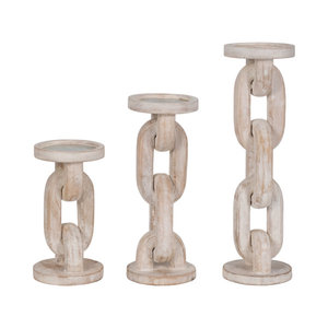 Latest Chain Shaped Wooden <b>Candlestick</b> Different Sizes Tabletop for Elegant Indoor Christmas Dinners Elegant Candle Display - Product Image 1