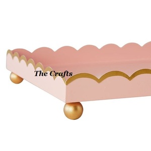 Bulk Metal Pink Color Food Serving <b>Tray</b> With Exclusive Quality Serving Dessert Food <b>Tray</b> For Wedding Party Usage - Product Image 4