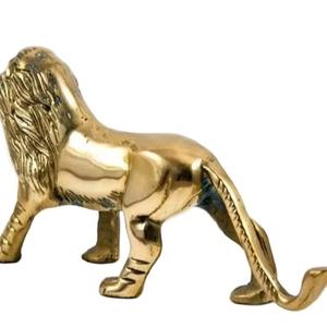 Wild <b>Lion</b> Sculpture Decorative Solid Object Gold Finished Cast Aluminium <b>Lion</b> <b>Statue</b> Office Tabletop Paperweight & Sculpture - Product Image 1