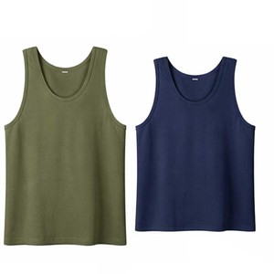 เสื้อกล้ามผู้ชายแบบสวมใส่สบาย สีพื้น ผ้าฝ้าย 100% ระบายอากาศ แห้งเร็ว ทรง 3 มิติ ปี 2026 ขายดีที่สุด รับผลิตตามสั่ง (OEM) พร้อมปักโลโก้ - Product Image 6