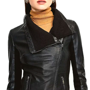 Chaqueta de Cuero Genuino para Mujer, Transpirable, de Alta Calidad, Estilo Moderno, Nuevo Modelo, Informal, con Cremallera - Product Image 3