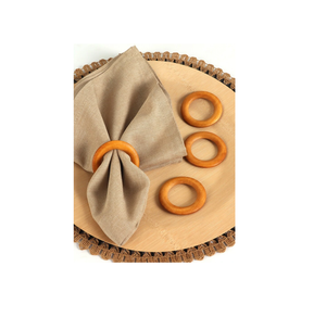 Rond de serviette en bois de décoration Rond de serviette design Décoration de table personnalisée Rond de serviette naturel non poli - Product Image 6