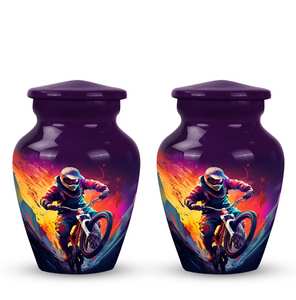 Urna de motorista paseo decorativa para cenizas humanas cremación para cenizas adultos funerario urnas conmemorativas personalizadas - Product Image 6