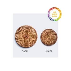 Round Handwoven Rattan <b>Dinner</b> Plate Charger Rattan Charger Plate With Superior Texture And Smooth Finish Ideal For Hotel - Product Image 4
