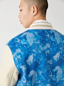 2024 Unisex Men's Custom Winter Varsity Jacket with Cow Leather Sleeves New Fashion <b>Stand</b> Collar Letterman Baseball Jacket - Product Image 3