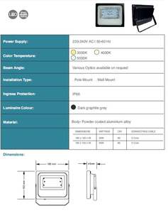 Luces de inundación LED para postes de calle y montaje en pared 30W 50W 100W 150W Fabricante indio a precio razonable con clasificación IP 65 - Product Image 5